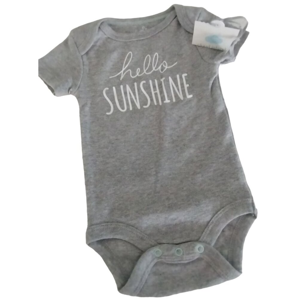 Cloud Island "Hello Sunshine" Grey Onesie Size: 0-3M
